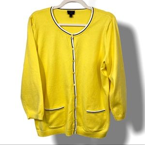 Talbots PIMA Cotton cheery bright cardigan Large